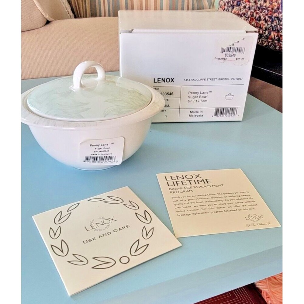 Lenox Covered Sugar Bowl in Peony Lane New in Box